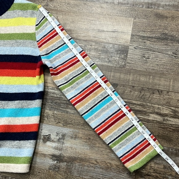 Express Jeans Lambswool Full Zip Stripe Multicolor Sweater Indie Y2K 90’s Sz L - Picture 12 of 14